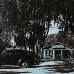 The original entrance to the Alligator Farm, which overlooked Old Quarry Road, burned down in 1936.