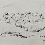 A crocodile sketch by George Craig, completed in April 2024 as a gift to visitors from The St. Augustine Alligator Farm. 